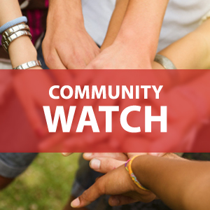 Image that reads "community watch"