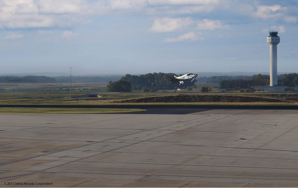 Dream chaser spacecraft takeoff