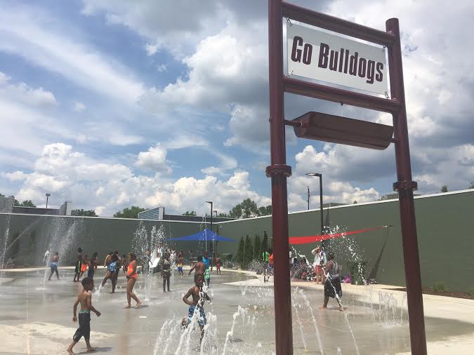 Photo: Bulldog-themed splash pad opens at Shower's Center