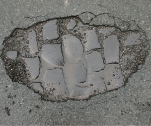 Photo of a pothole