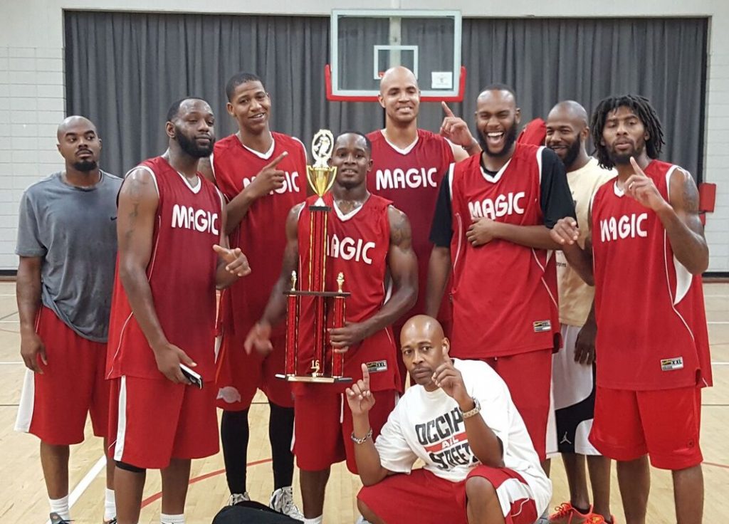 Image of an adult basketball league in Huntsville, AL