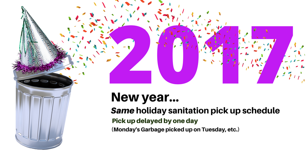 Garbage Schedule New Year's Day Observation & Week City of Huntsville