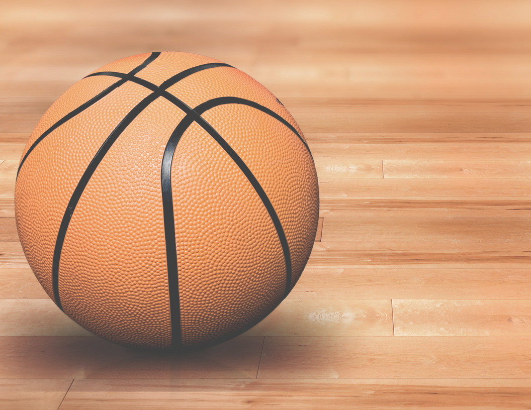 basketball on gym floor