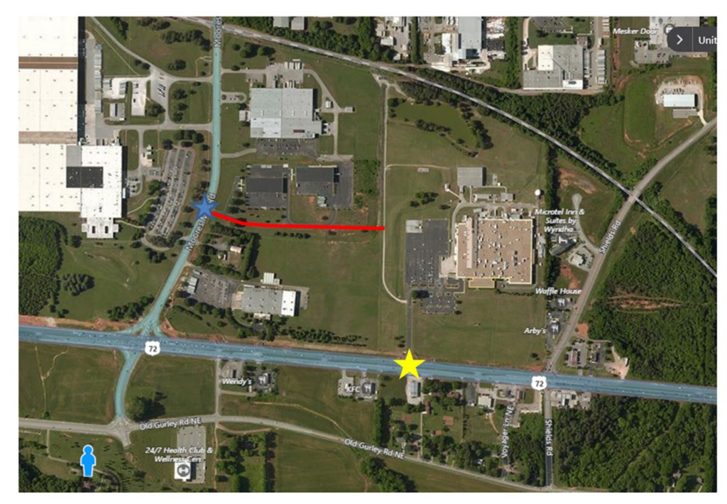Map of the new road from Moores Mill to Chase Industrial Park