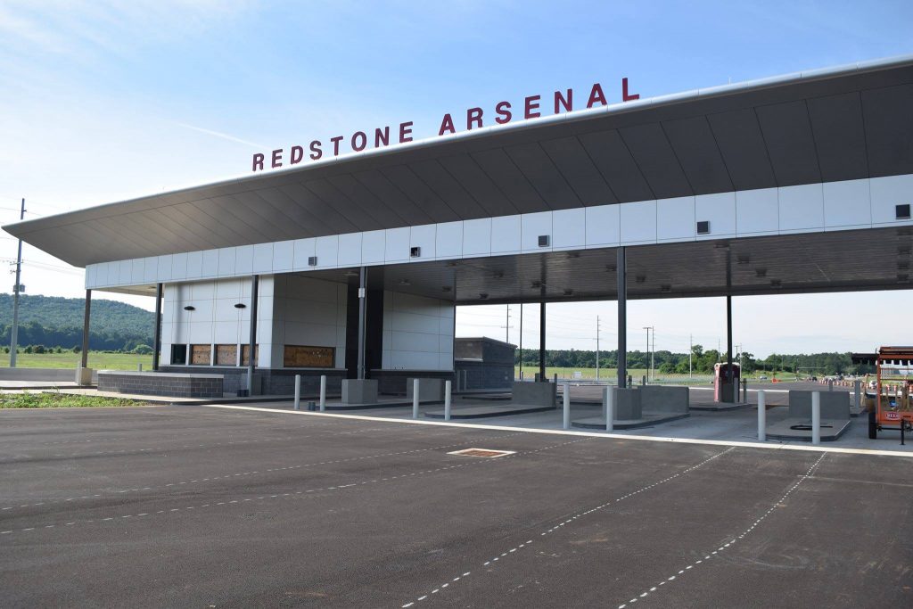 Photo of Gate 9 entrance at Redstone Arsenal