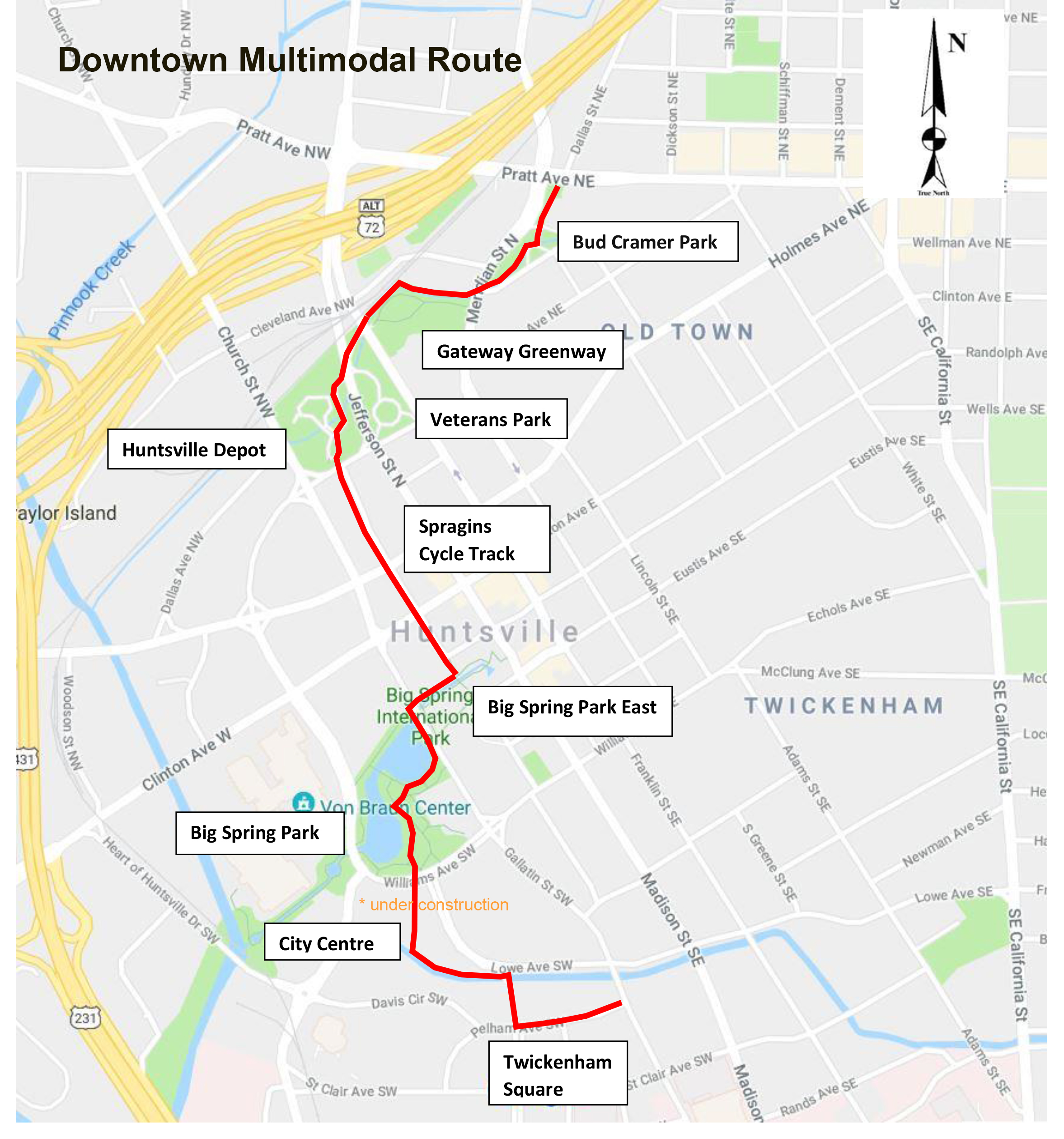 Downtown Multimodal Route Map