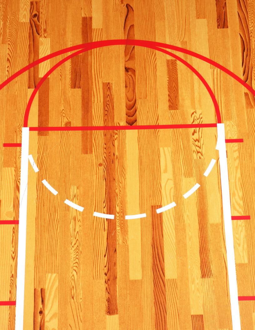 wooden basketball court