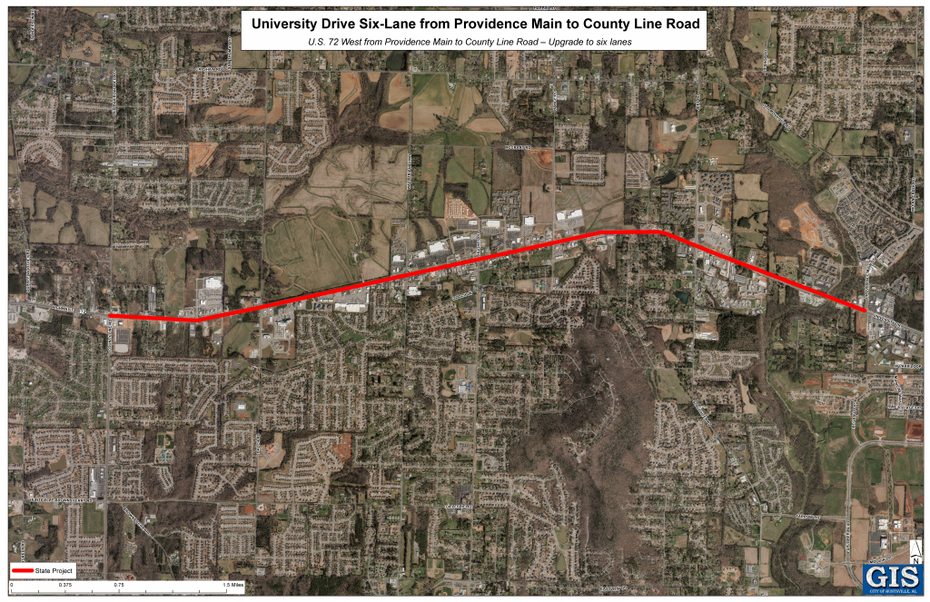 University Drive Six-Lane from Providence Main to County Line Road