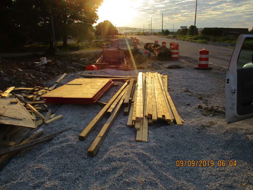 Wooden planks glowing in the sunset