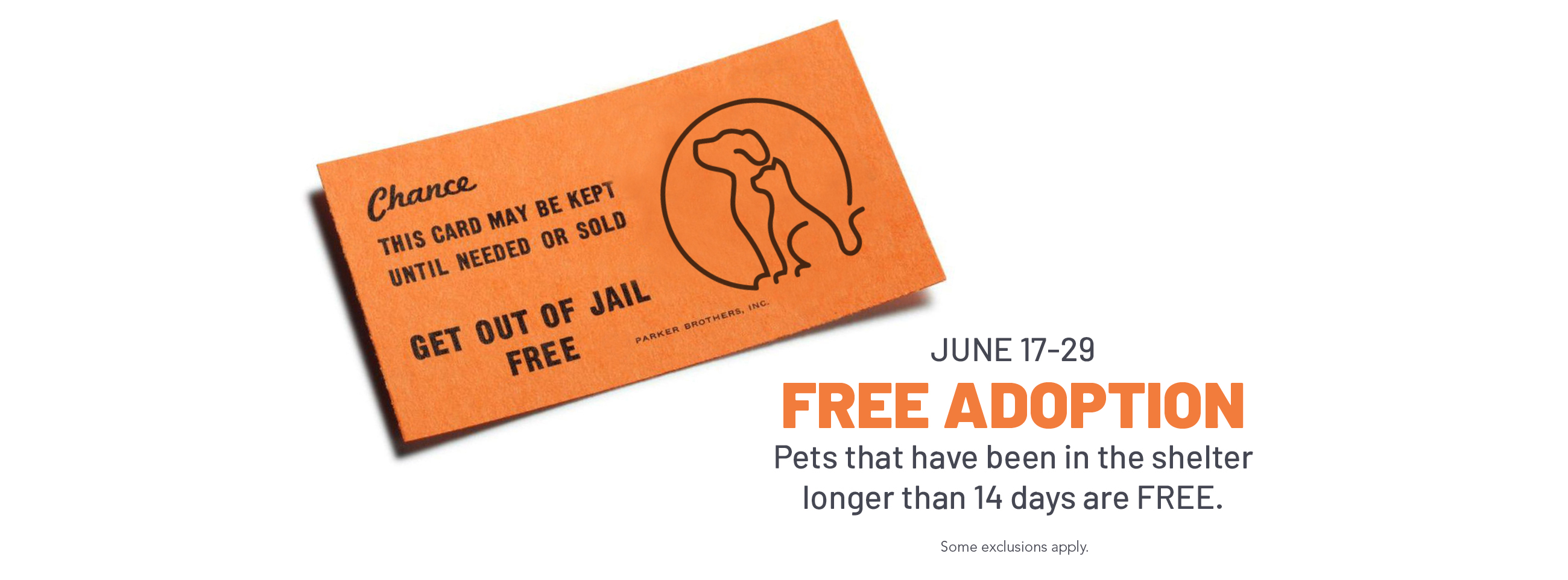 image of a "Get Out of Jail Free" card from a Monopoly game but designed to be a Petnopoly game