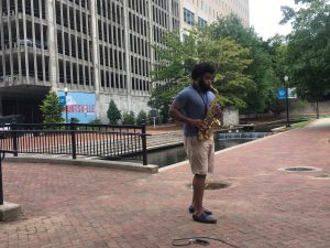 Saxophonist in Big Spring Park