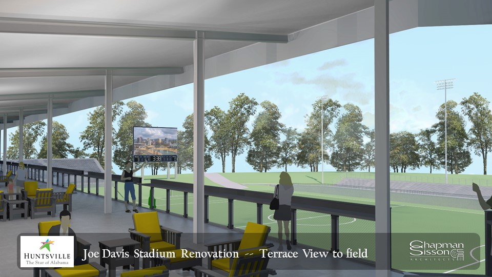 artist rendering of a proposed renovation of Joe Davis Stadium