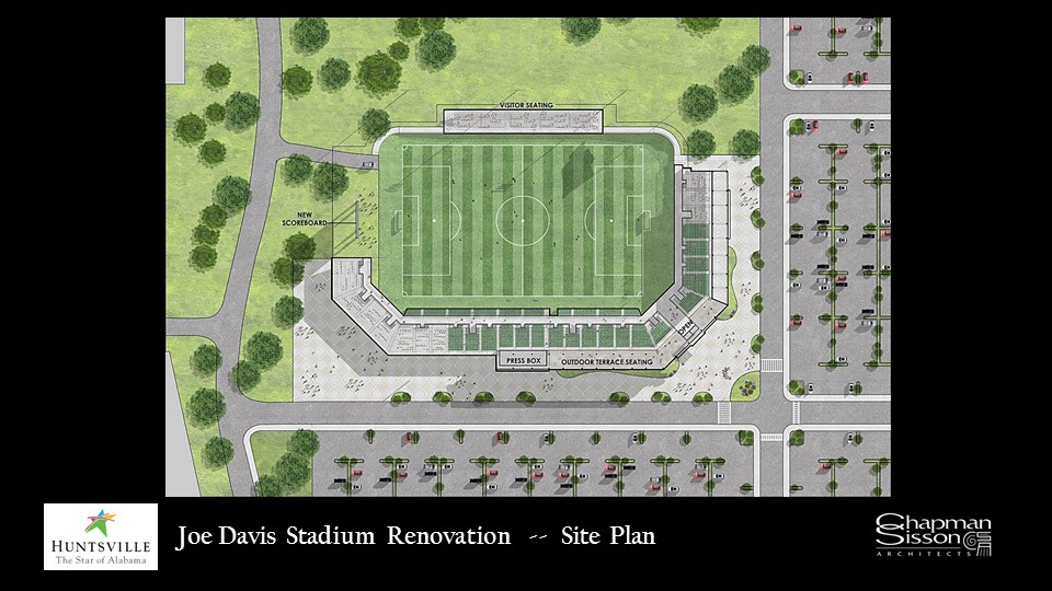 artist rendering of a proposed renovation of Joe Davis Stadium