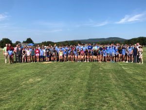 Photo of runners lined up on the new cross country course