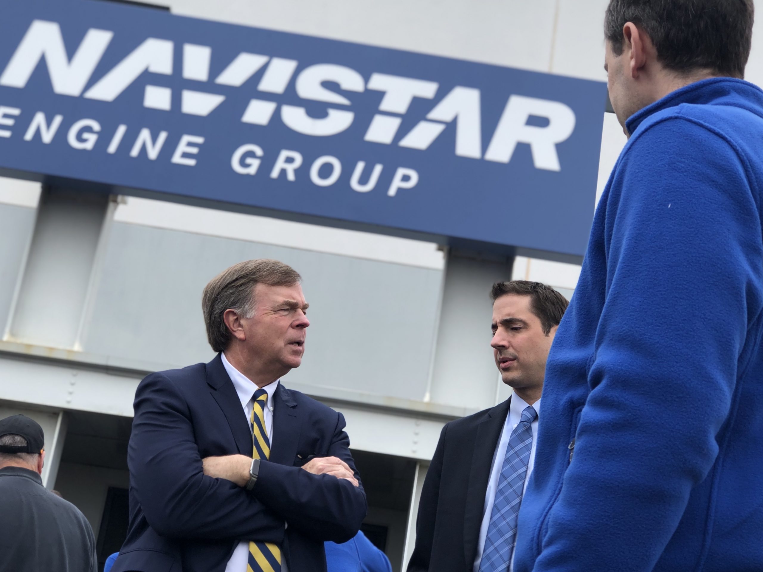 Mayor Battle visits with Navistar corporate leaders at their groundbreaking