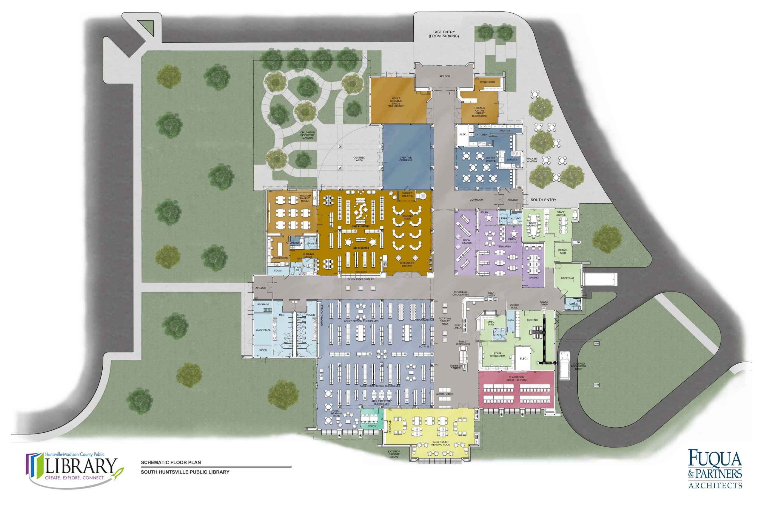 floor plan of the new south huntsville library