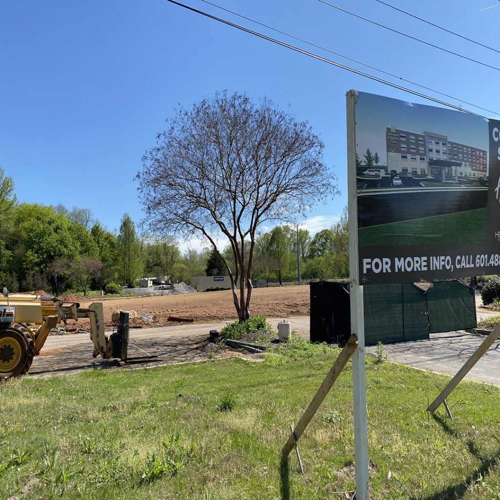 Construction begins on a Holiday Inn Express hotel near the Space and Rocket Center.
