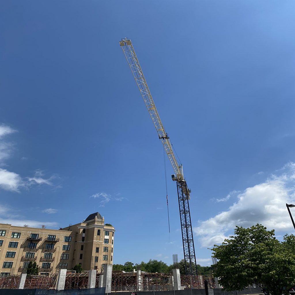 Construction continues on the Greene Street Parking Deck in Downtown Huntsville.