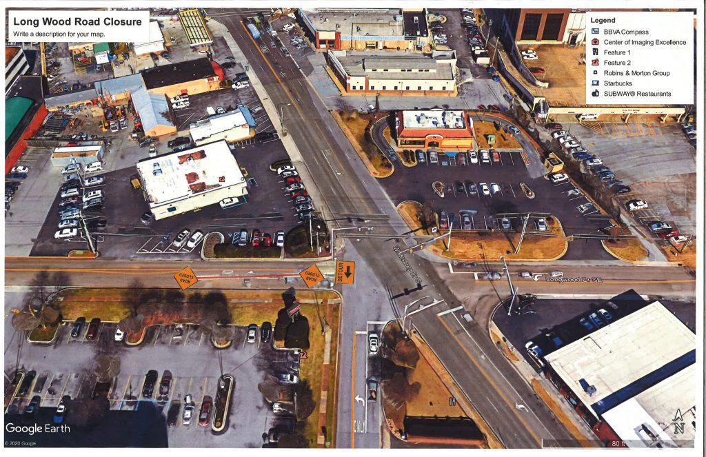 map of Longwood Drive road closure
