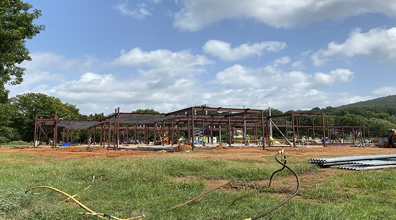 photo of construction of the new south huntsville public library