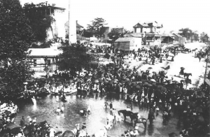 Those being baptized by Huntsville African Baptist Church gather at Big Spring in what is now Huntsville's Big Spring Park.