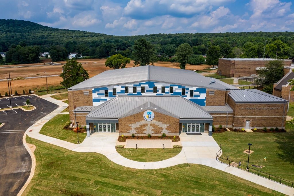 aerial photo of the Johnson Legacy Center in North Huntsville