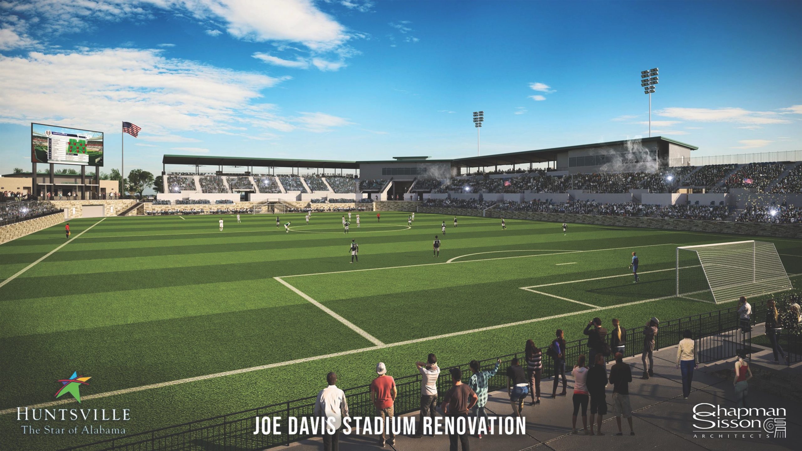 Rendering of Joe Davis renovation stands and field