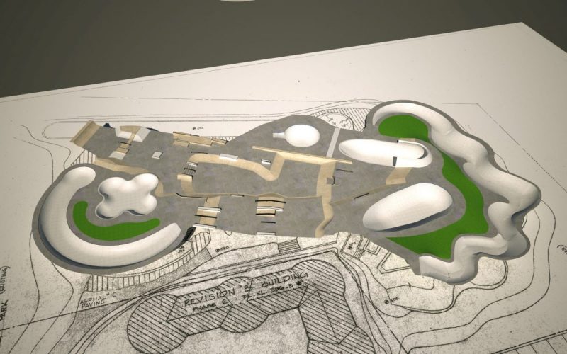 Drawing of a proposed skatepark