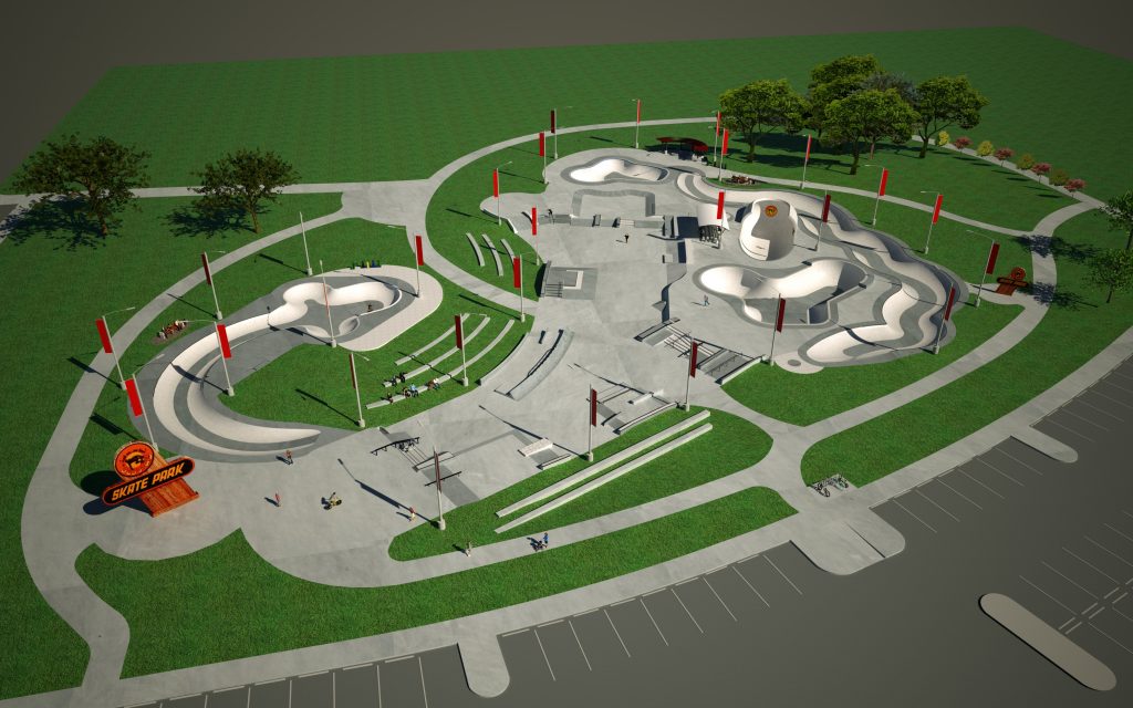 John Hunt Park skatepark rendering