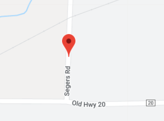 A map showing a temporary closure of Segers Road