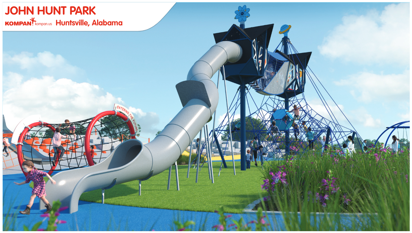 Artist rendering of the new design for the kids space playground in John Hunt Park