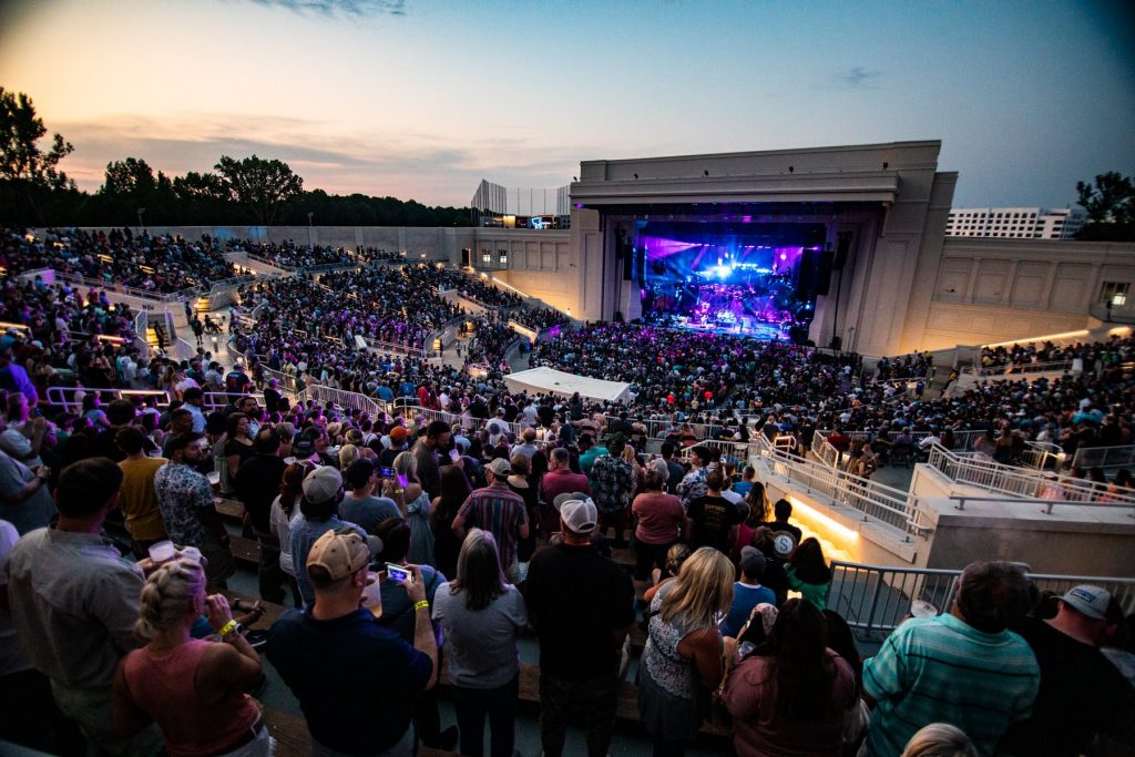 crowds of people seated in the Orion amphitheater