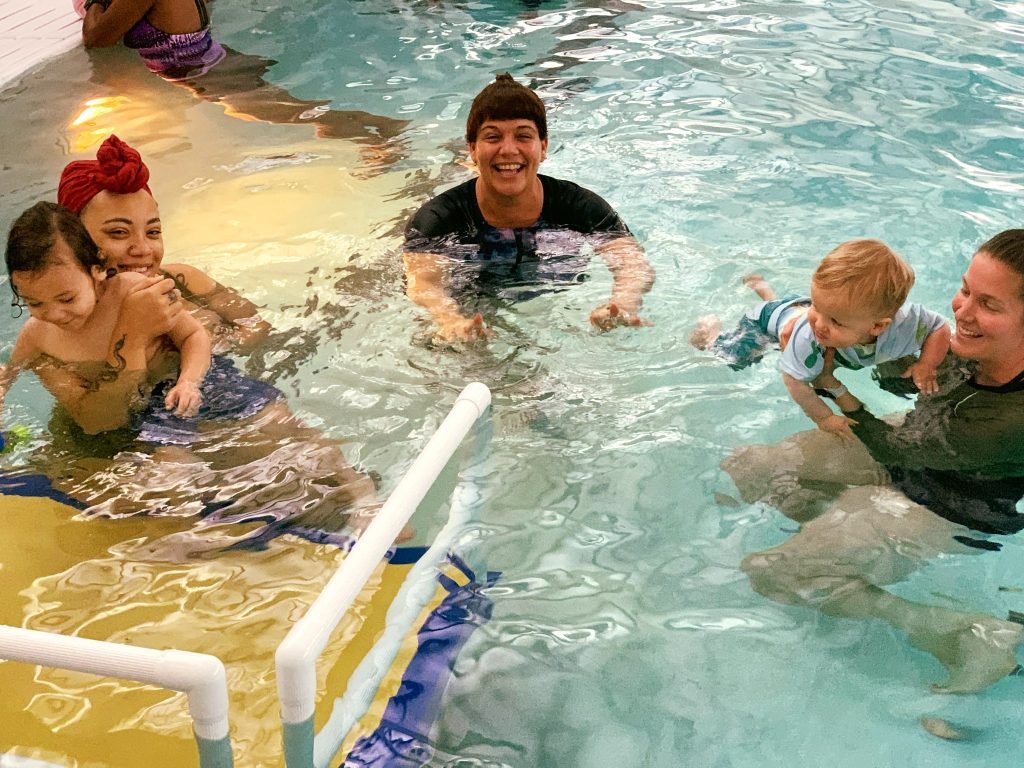 Swimmers enjoy the pool at the Huntsville Aquatics Center.