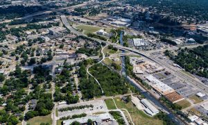 This photo rendering depicts the proposed path of a suspended bridge over U.S. 231 and U.S. 431 in Huntsville.