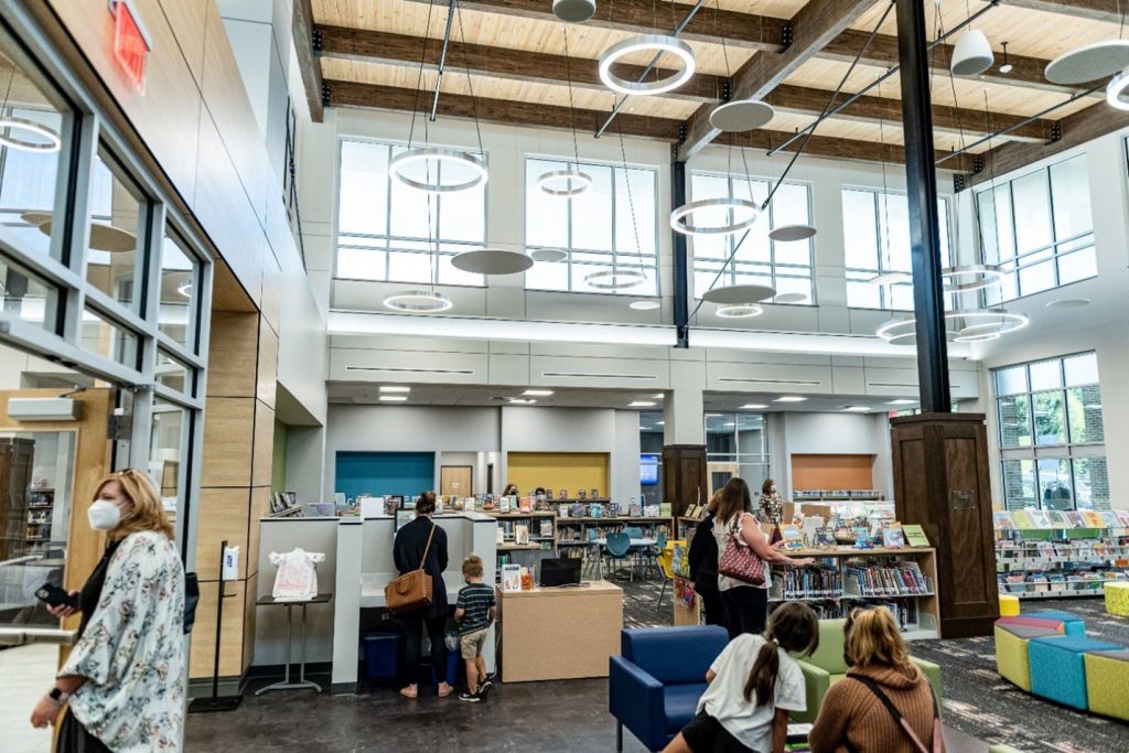 The South Huntsville Public Library opened its doors on Sept. 28, 2021, with a bookstore-style layout
