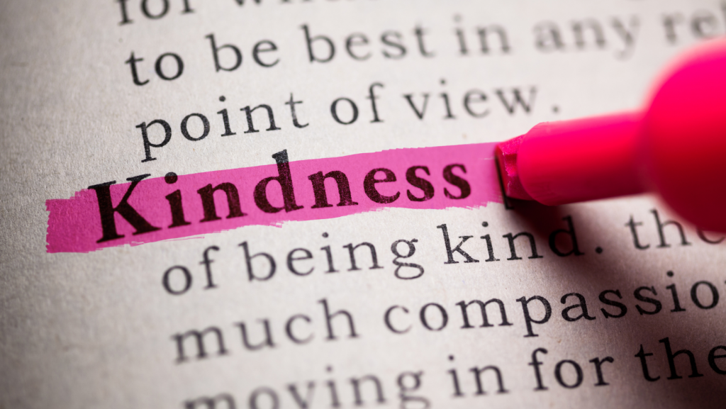 kindness highlighted in dictionary