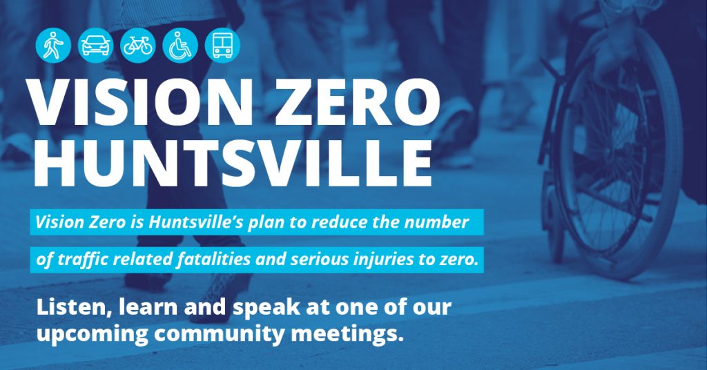A graphic promoting Vision Zero Huntsville