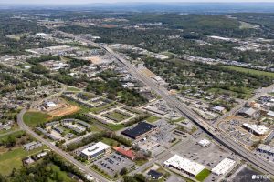 An aerial view of Huntsville, Alabama as captured in March 2023