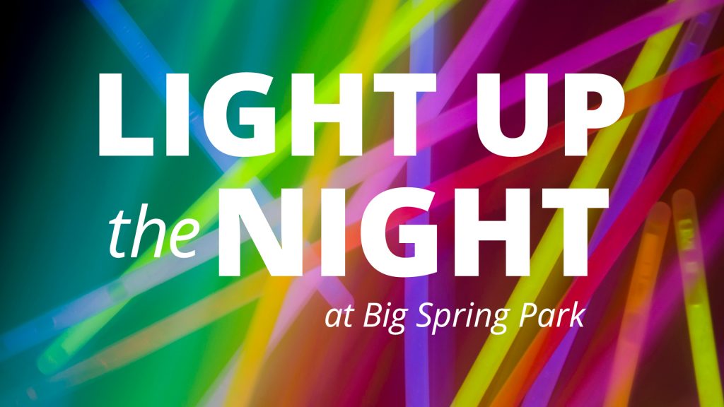 Light up the Night graphic with rainbow colors
