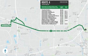 A map that depicts Huntsville Transit's Route 4