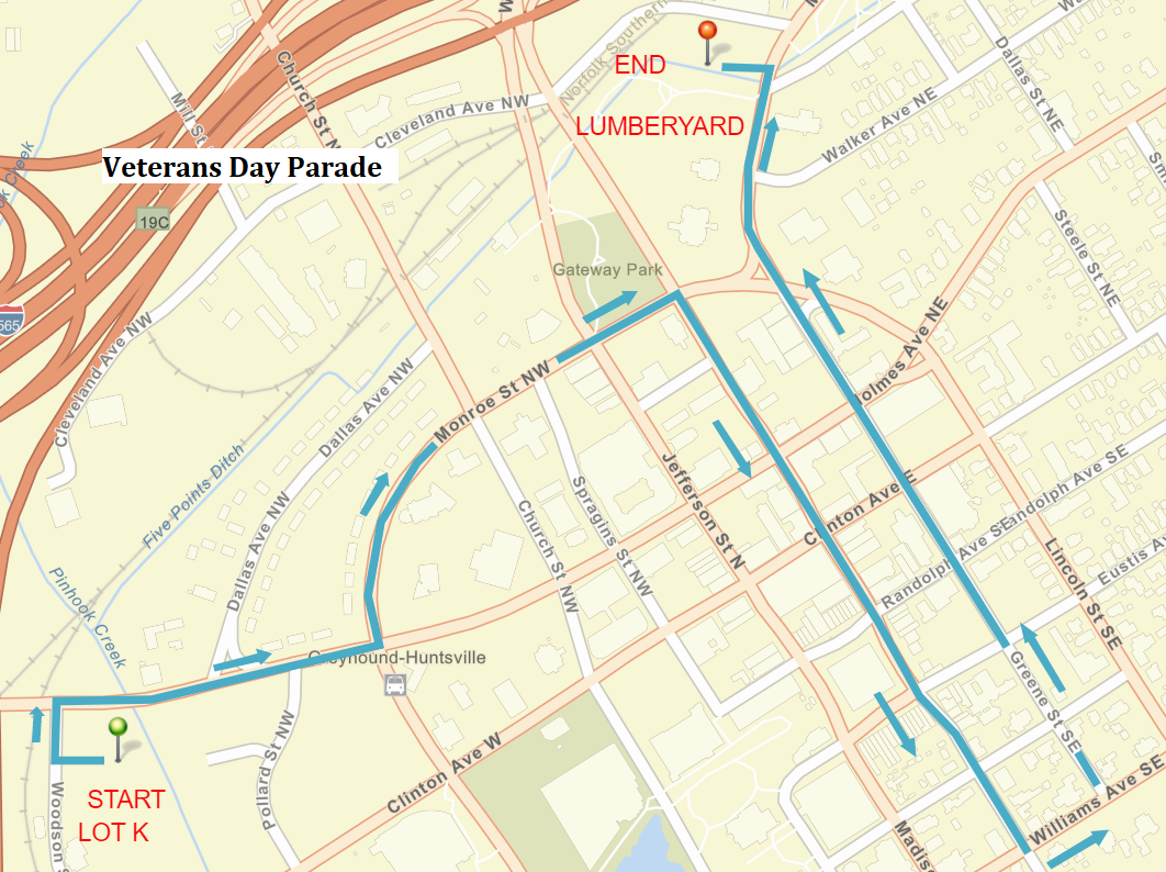 Traffic Alert Veterans Day Parade City of Huntsville