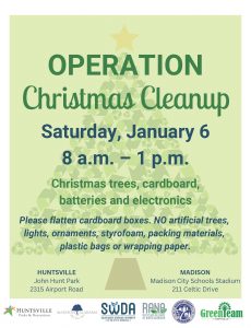 A flyer promoting Operation Christmas Cleanup with time and details about the event on Jan. 6, 2024