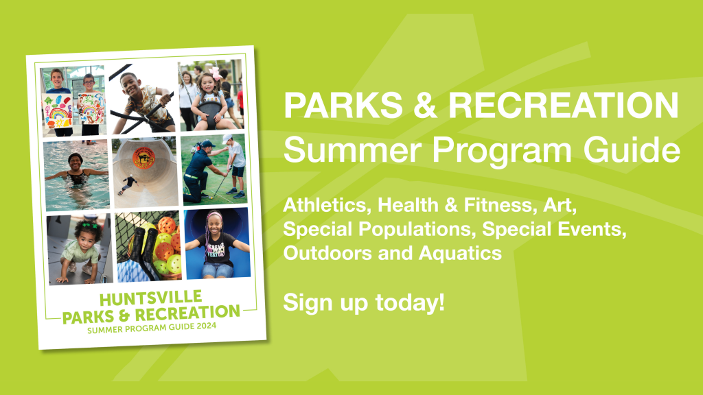A graphic promoting the Summer 2024 Parks & Recreation program guide.