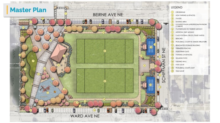rendering of refurbished football field