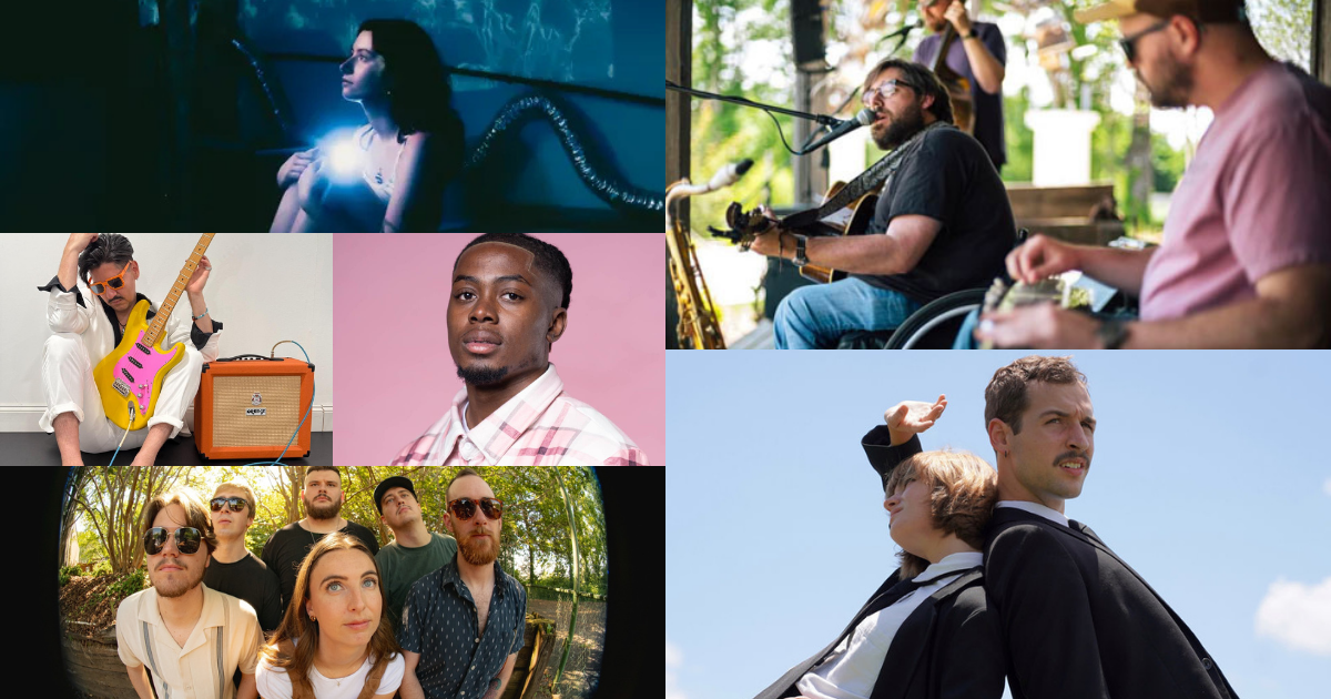 Photo collage of diverse group of male and female Huntsville musicians and bands
