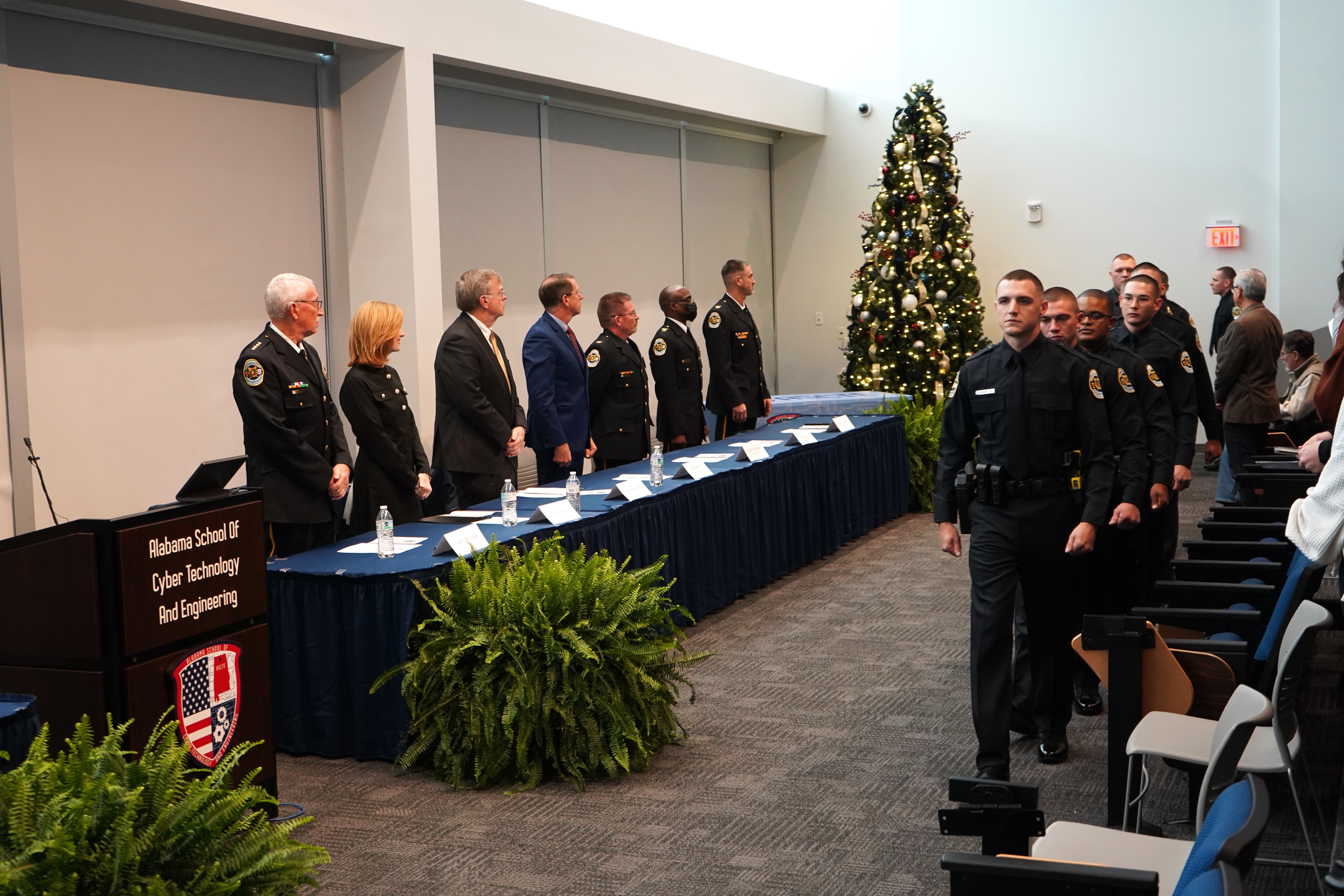Cadets from HPD's 73rd Academy Session march in during Dec. 5 graduation ceremony.