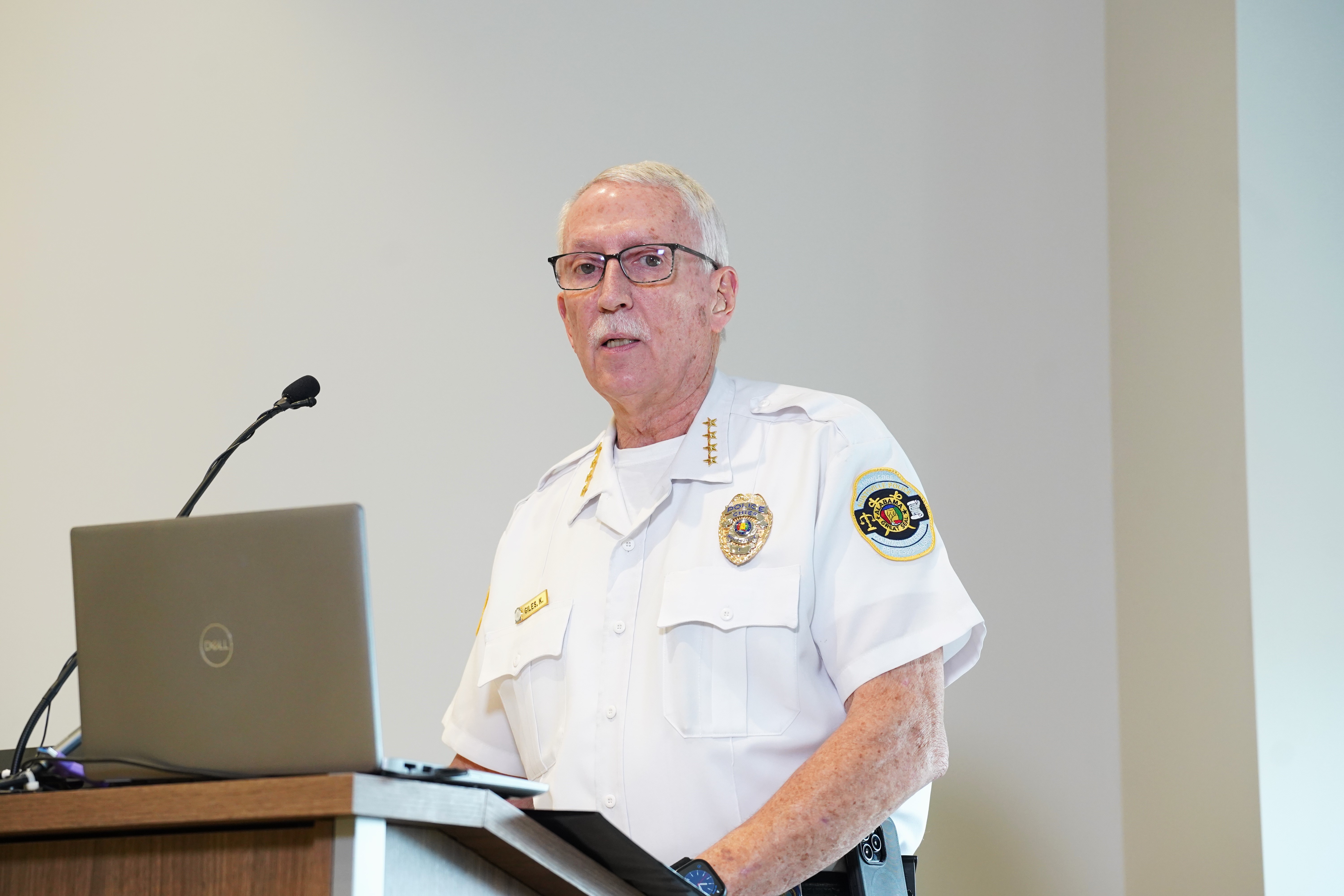 HPD Chief Kirk Giles announcing HPD's 2025 Crime Stats at a news conference on Tuesday, Feb. 10.