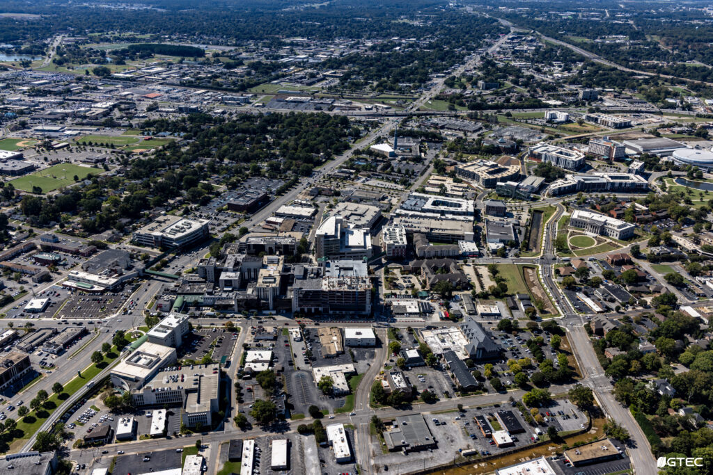 aerial photo of Huntsville medical district