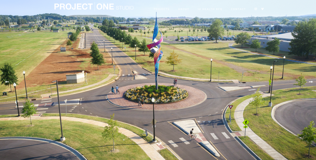 design image of a sculpture in a roundabout in John Hunt Park
