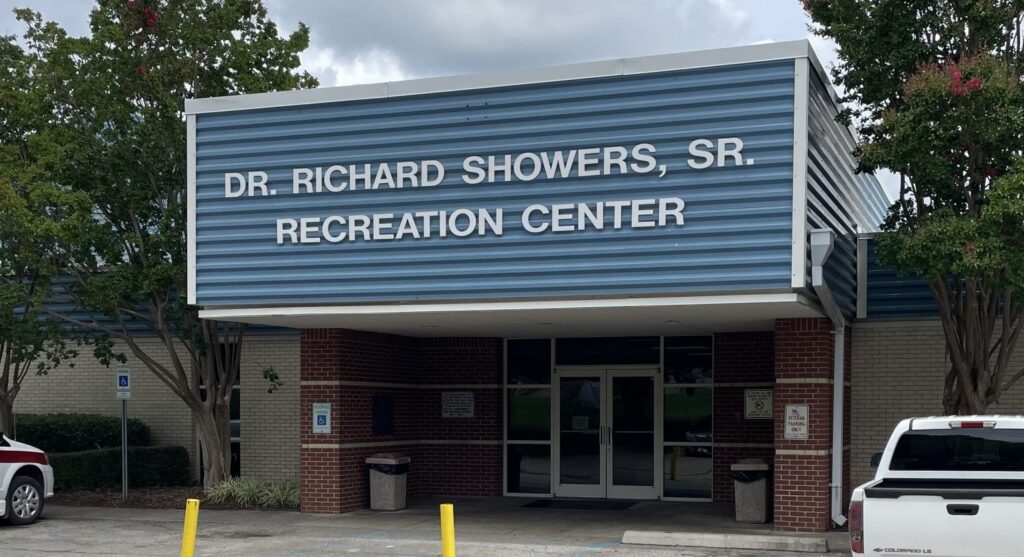 exterior sign at Dr. Richard Showers, Sr. Recreation Center